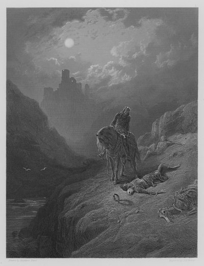Le roi Arthur découvrant les squelettes des frères - Gustave after Dore
